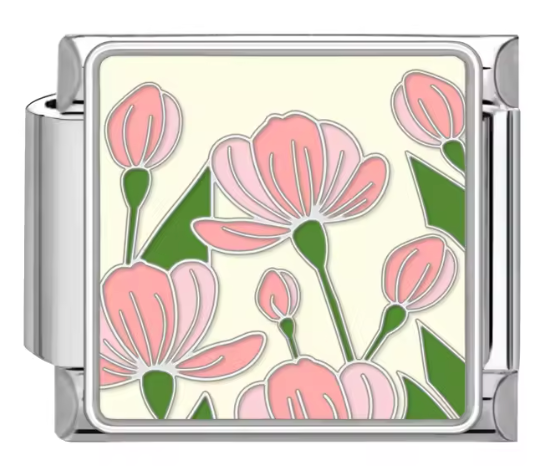 Silver: Pink Flowers