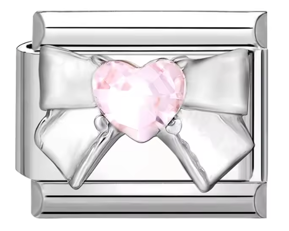 Silver: Heart Gem Bow
