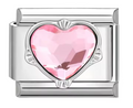 Silver: Pink Heart Gem