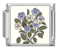 Silver: Purple and beige flowers