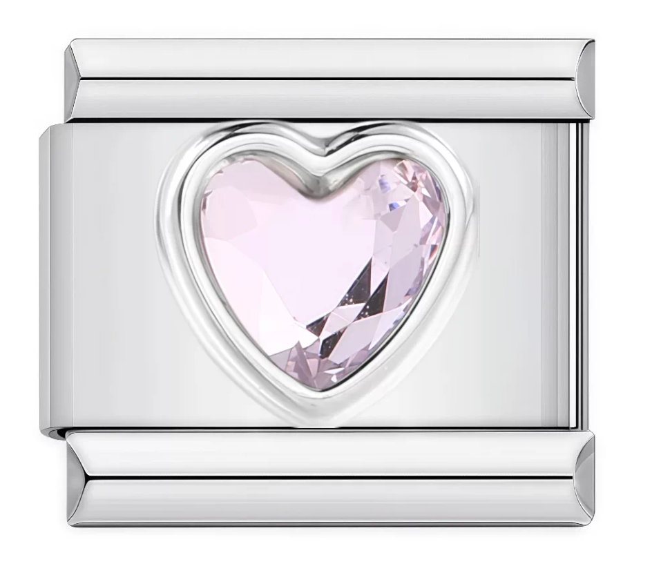 Silver: Light pink heart