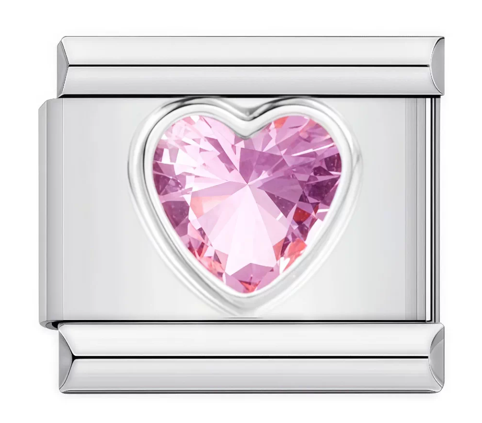 Silver: Pink Heart