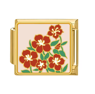 Gold: Red flowers