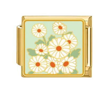 Gold: White Flowers