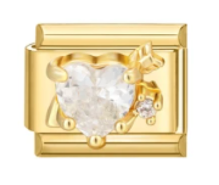 Gold: Clear gem heart