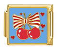 Gold: Blue Cherry Ribbon