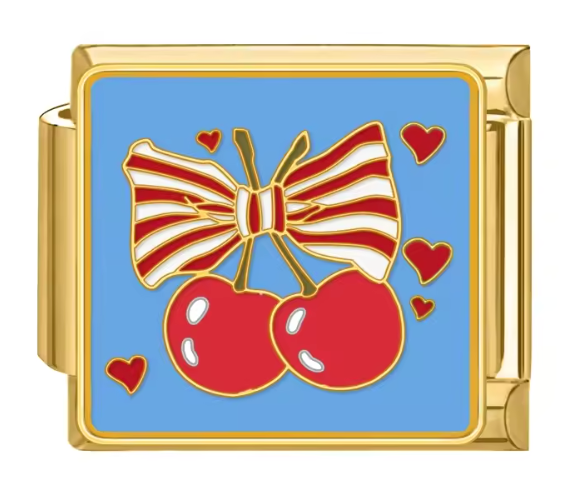 Gold: Blue Cherry Ribbon