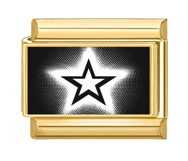 Gold: Black and white star
