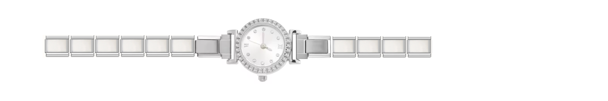 Silver Bedazzled Circle Watch