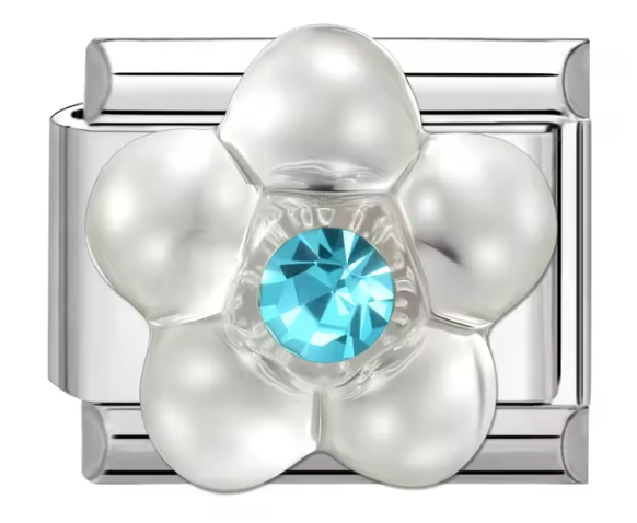 Silver: Blue 3D Flower