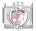Silver: Pink heart crown