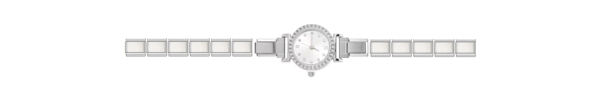 Silver Bedazzled Circle Watch