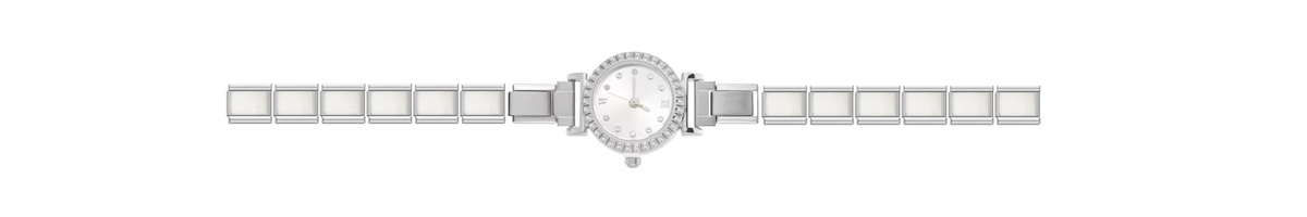 Silver Bedazzled Circle Watch