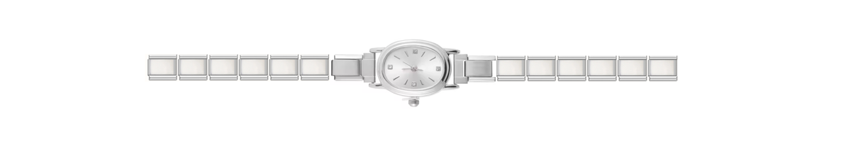 Silver Oval Watch