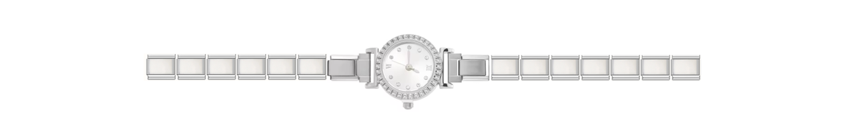 Silver Bedazzled Circle Watch