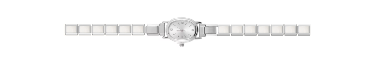 Silver Oval Watch