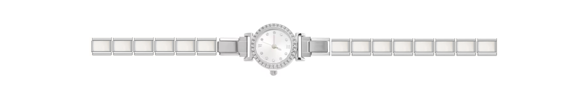 Silver Bedazzled Circle Watch