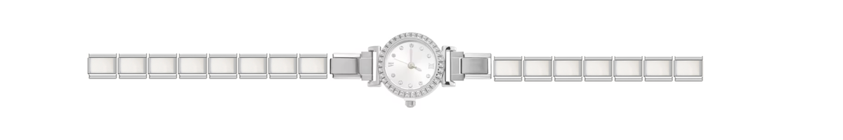 Silver Bedazzled Circle Watch