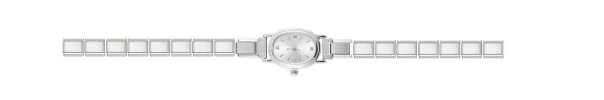 Silver Oval Watch