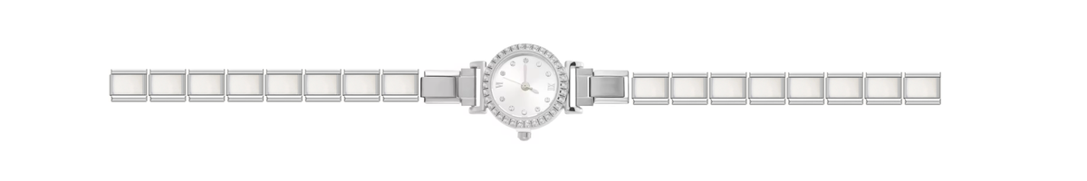 Silver Bedazzled Circle Watch