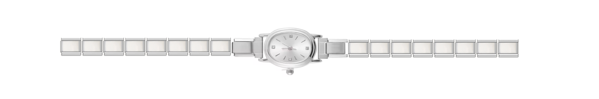 Silver Oval Watch