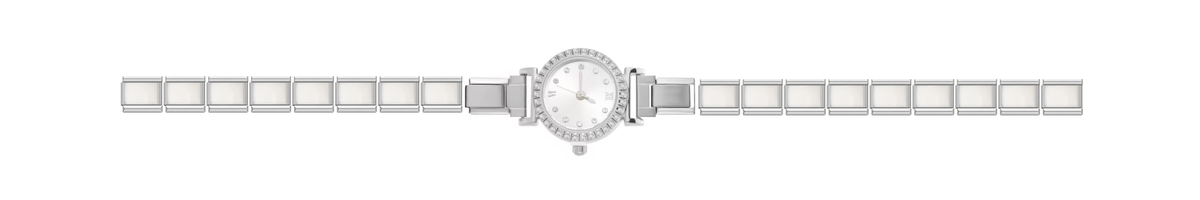 Silver Bedazzled Circle Watch