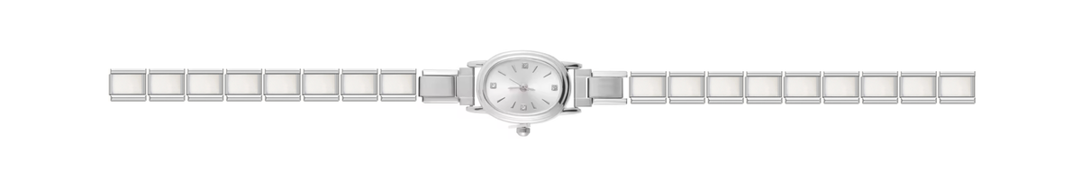 Silver Oval Watch