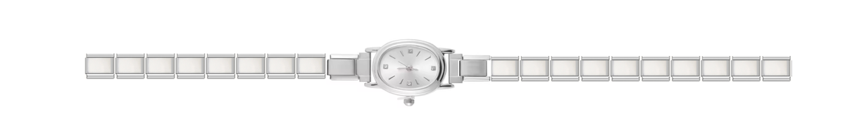 Silver Oval Watch