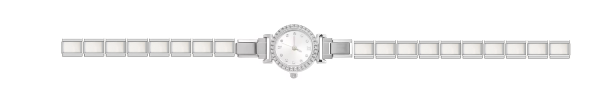 Silver Bedazzled Circle Watch
