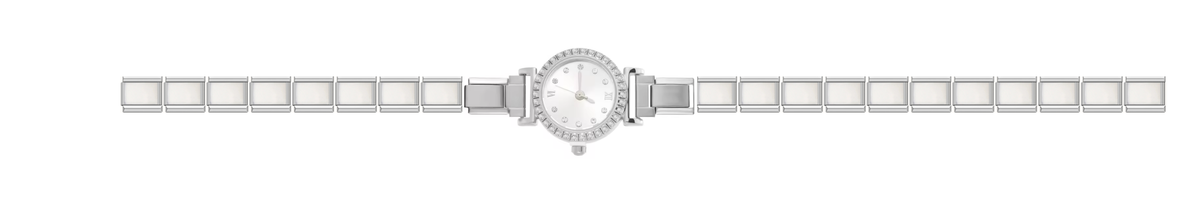 Silver Bedazzled Circle Watch