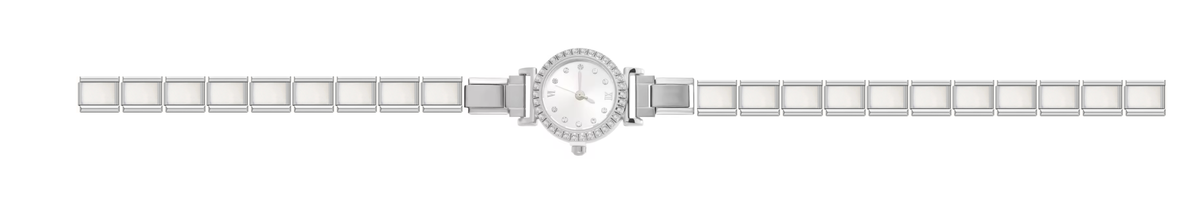 Silver Bedazzled Circle Watch