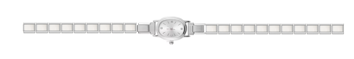 Silver Oval Watch