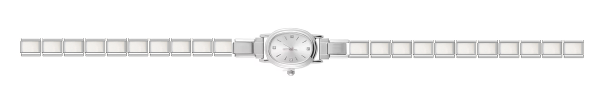Silver Oval Watch