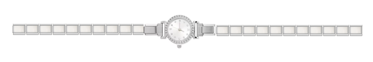 Silver Bedazzled Circle Watch